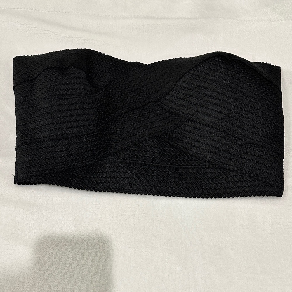 Express Black Textured Crop Top